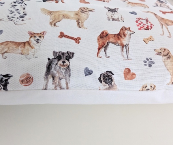 All The Dogs White Cushion Cover 14'' 16'' 18'' 20'' 22'' 24'' 26''